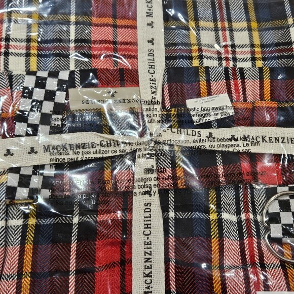 MACKENZIE CHILDS WOVEN TARTAN PLAID COURTLY CHECK 100% COTTON COOKING CHEF APRON - Picture 3 of 5